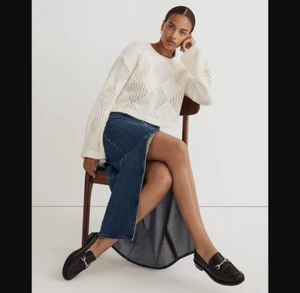 Madewell NEW NWT Womens Small Alexis Diamond Stitch Crewneck Crop Sweater - Picture 1 of 9