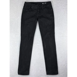 Pantalones de mezclilla ajustados Miss Me negros tiro bajo talla 28 - Imagen 1 de 14