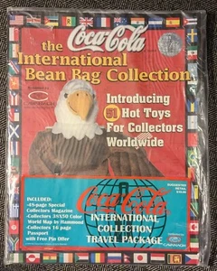 1999 Coca Cola Int'l Bean Bag Collection Travel Package Magazine Map & Passport - Picture 1 of 2