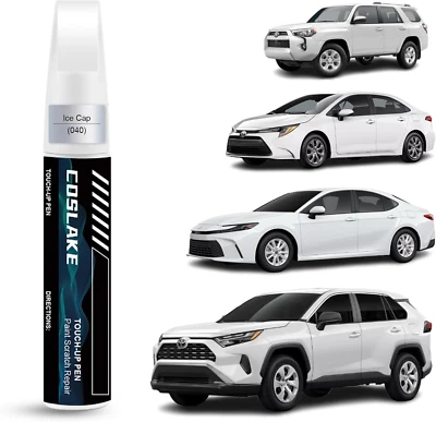 COSLAKE Car Touch up Paint(Ice Cap/Super White(040(Include 2UE/2MQ))) for Toyota
