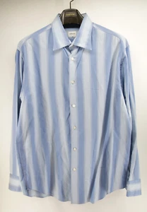 Vintage Armani Collezioni Button Down Shirt Mens XL Blue Striped - Picture 1 of 8