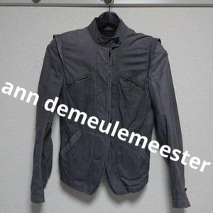 ann demeulemeester leather jacket gray 36 cowhide - Picture 1 of 10