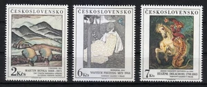 Czechoslovakia 1988 MNH Mi 2979-2981 Sc 2721-2723 Czech and Slovak art ** - Picture 1 of 2