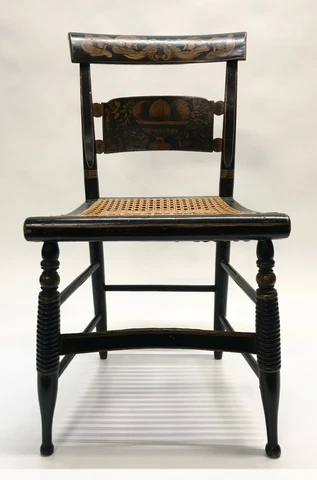 Antique Hitchcock Style Side Chair Country Farmhouse Decor Cover