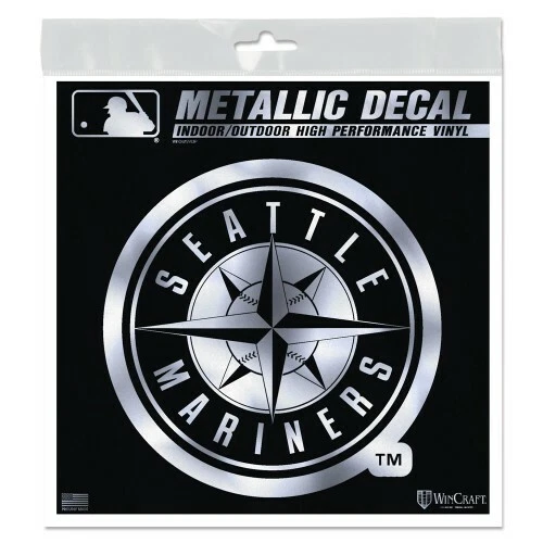 SEATTLE MARINERS DIE-CUT METALLIC CHROME DECAL 6"X6" FOR WINDOWS HIGH QUALITY - Image 1 of 1