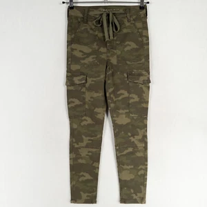 American Eagle Jeans Size 6 Green Camo Super Hi Rise Jegging Crop Cargo Stretch - Picture 1 of 9