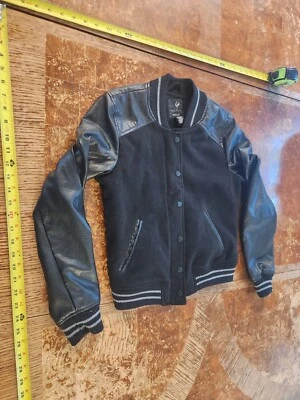 Полный наклон куртка женщин M черный длинным рукавом полный молнии карманы Bomber #S44 - Изображение 1 из 3