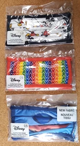 3 Large Adult Sealed Disney Parks cloth face masks NEW- Stitch, Mickey & Rainbow - Picture 1 of 8