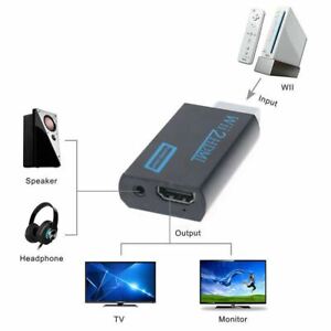 Portable Wii to HDMI Wii2HDMI Full HD Converter Audio Output Adapter TV - BLACK