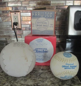 DE BEER 16" CLINCHER & HARWOOD 12" NIGHT BALL SOFTBALLS WITH ORIGINAL BOXES - Picture 1 of 11