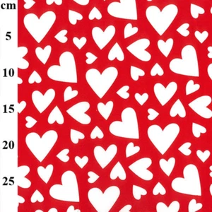 Crafts Fabrics Hearts Love Valentine's Romance Red White Black Cotton Fabrics - Picture 1 of 4