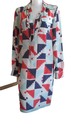 Vestido de seda Antik Batik Colorblock tamanho P/36 - Imagem 1 de 4