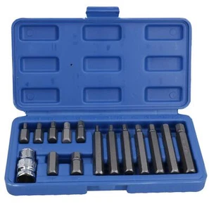15pc Metric 1/2" dr Hex Allen Allan Alan Wrench Key Socket Bit Set TE128 - Picture 1 of 6