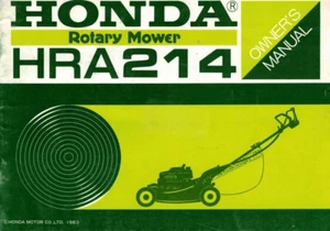 Cortadora de césped rotativa HRA214 manual del propietario original Honda - Imagen 1 de 2