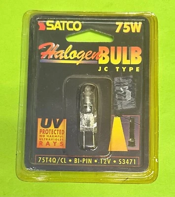 SATCO S3471 75W 12V 75T4Q/CL 75 WATT HALOGN BI-PIN GY6.35 BASE LIGHT BULB - Image 1 of 2