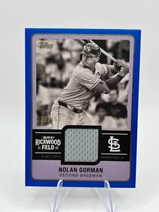 2025 Topps Serie 1 Nolan Gorman RWR-NG Rickwood Field Relic Azul/150 Cardinals - Imagen 1 de 3