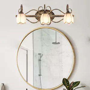 Retro Brass Flower Shape Vanity Light Rust-Proof Wall Light Bedroom Decor Light - Picture 1 of 10