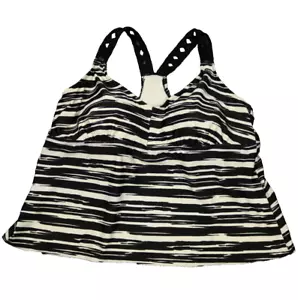 Ava & Viv Zebra Animal Print Schwimmen Tankini Oberteil Racerback gepolstert schwarz & weiß 24W - Bild 1 von 24