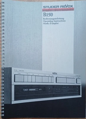 Bedienungsanleitung  für  Verstärker REVOX B150 - Bild 1 von 4