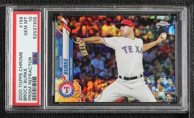 2020 Topps Chrome Prism Refractor Brock Burke #159 PSA 10 GEM MT Rookie RC - Image 1 of 2