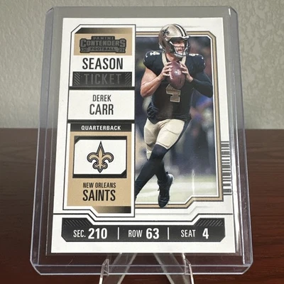  Derek Carr 2023 Panini Contenders New Orleans Saints #72 - Image 1 of 2