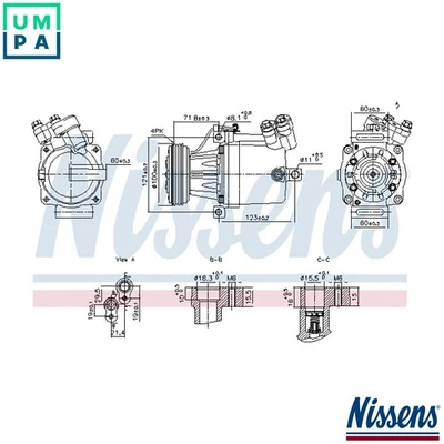 COMPRESSOR AIR CONDITIONING 890950 FOR SUZUKI OPEL K10B 1.0L 3cyl SPLASH 1.2L - Image 1 of 4