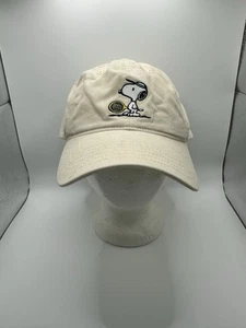 Peanuts Snoopy Tennis Dad Cap Strap back Beige - Picture 1 of 6