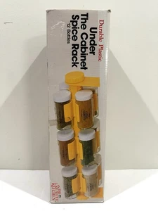 Selten Neu Vintage Gelb Drehbar Wandhalterung Untertisch Gewürzregal Glas Gläser - Bild 1 von 5