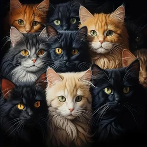 Cat Diamond Art Kits for Adults, Cats Diamond Painting Kits for Adul Beginners, - Picture 1 of 9