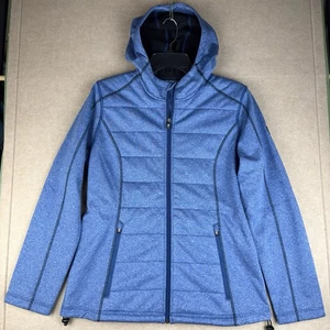 Cutter & Buck Women’s Jacket M Blue Hooded Full Zip CB Logo Stretch Polyester - Picture 1 of 13