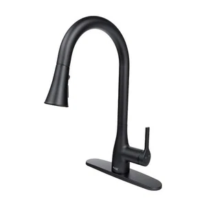 Rubinetto cucina Flow Classic estraibile maniglia singola spruzzatore nero opaco - Foto 1 di 1