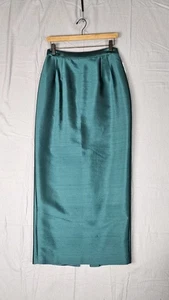 Vintage! Neu mit Etikett Teri Jon von Rickie Freeman Größe 10 grün Seidenmischung Maxirock Deadstock - Bild 1 von 7