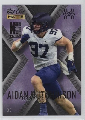 2022 MATTE National Convention Black - Purple X /25 Aidan Hutchinson Rookie RC - Image 1 of 2
