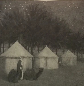 Lauren Harris - "El desierto yacía silencio bajo las estrellas" Harper's Print c.1910 - Imagen 1 de 2
