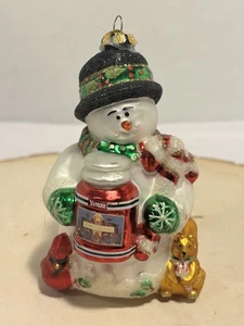 YANKEE CANDLE Christopher Snowbrite muñeco de nieve adorno de vidrio soplado NAVIDAD - Imagen 1 de 11