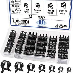 Assortimento 80 pezzi morsetti per tubi a molla in silicone morsetto per tubi a vuoto 7 mm 9 mm - Foto 1 di 3