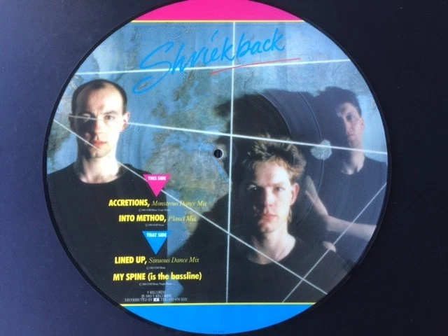 SHRIEKBACK - LINED UP / MY SPINE 12"  PICTURE DISC. MINT. YT 106P. 4 TRKSs. - Image 1 of 3