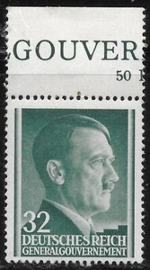 WWII 1941 GERMANY POLAND GENERALGOUVERNEMENT HITLER MI#80 🔥MNH🔥/MARGIN LH/ - Picture 1 of 1