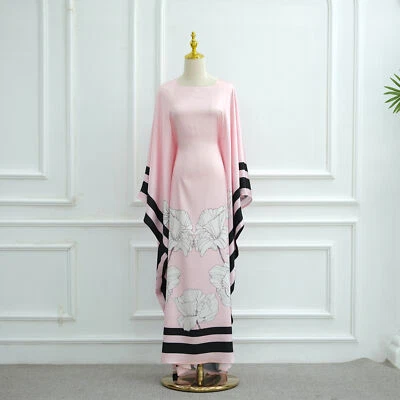 Mujeres Estampado de Flores Abaya Elegante Musulmán Manga de Murciélago Kaftán Fiesta Jugador Ropa Foto 1 de 4