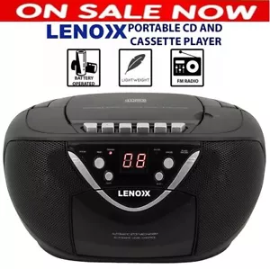 NEW Lenoxx Portable CD Cassette Tape Player AM/FM Radio AUX Input Boombox Stereo - Picture 1 of 7