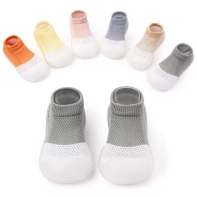 Baby Toddlers Girls Boys Sock Infant Outdoor Anti-Slip Soft Rubber Sole Shoes US - Image 1 of 4
