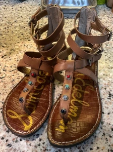 SAM EDELMAN GENEVIVE SANDALS SIZE 6.5/36.5 TAN EXCELLENT - Picture 1 of 7