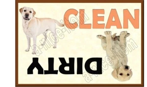 Labrador Dog Dishwasher Magnet Clean Dirty portable XL SIZE - Picture 1 of 6
