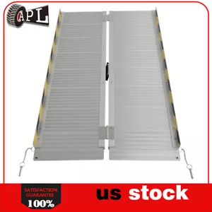 4 Ft Aluminum Folding Portable Wheelchair Ramp Mobility Handicap Threshold Ramp - Picture 1 of 13