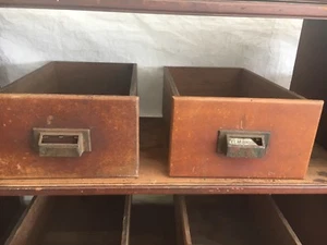 c1900 antique apothecary draw maple front original handle 16.5" x 11" x 6.75" - Picture 1 of 11