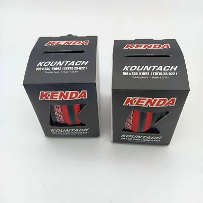 KENDA Kountach K1092 700 x 23C Bicicletta da Corsa Strada Pieghevole Pneumatico Rosso/Nero 2PCS - Immagine 1 di 4