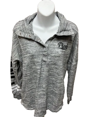 Sudadera Pink by Victoria Secret para mujer talla XS gris manga larga a presión en T Foto 1 de 4