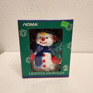 Vintage Light Up Snowman Blow Mold Hard Plastic Tabletop Christmas Decoration - Picture 1 of 12