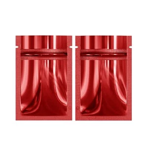100/200/500 glänzend rot Mylarfolie geruchsdicht wiederverschließbar Druckverschlussbeutel - Bild 1 von 12