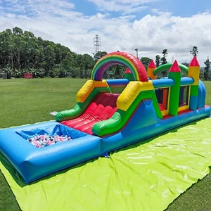 Commercial PVC Inflatable Bounce House Obstacle Course Castle for Kids Adults - Picture 1 of 11